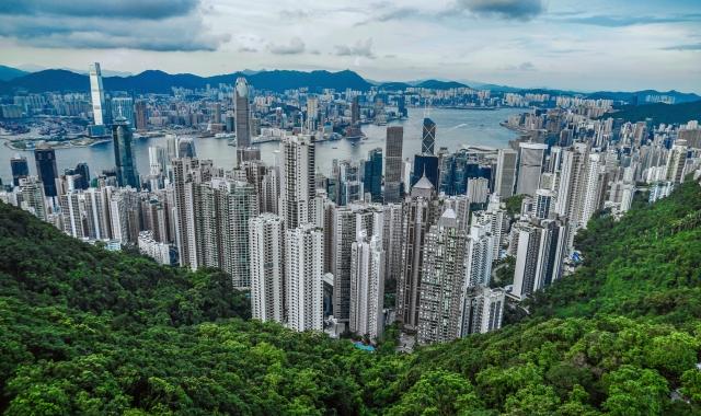 リア・ピークから見える香港の高層ビル群