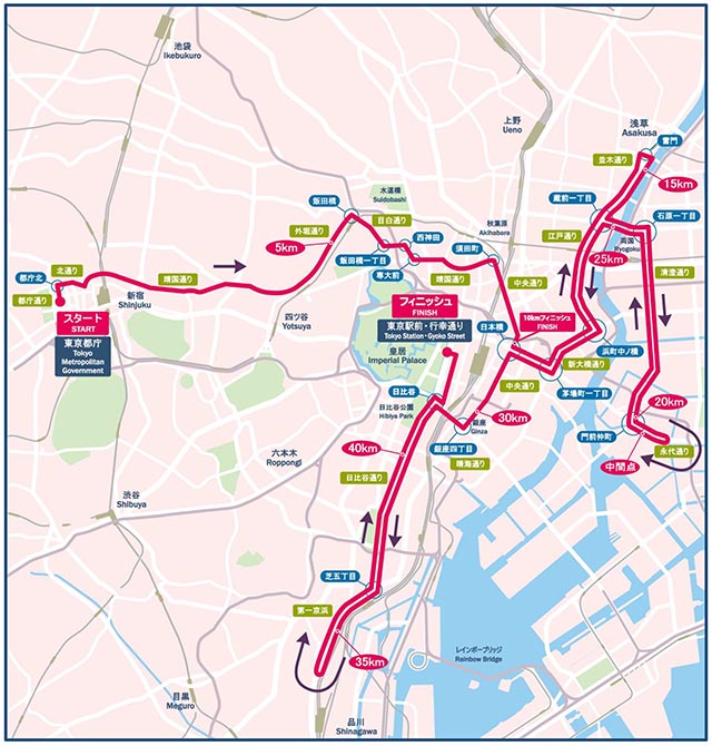 東京マラソン2017 コース図
