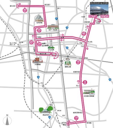 「名古屋ウィメンズマラソン2021」コース図