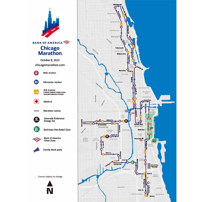 シカゴマラソン コースマップ