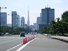 遠くに浮かぶ東京タワー
