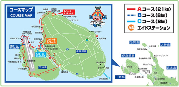 スカイマークPresents 第5回宮古島市17ENDハーフマラソンin伊良部島のコース