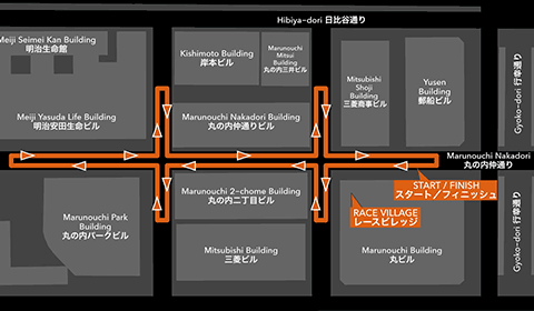 ブルームバーグ スクエア・マイル・リレー 東京　コース図