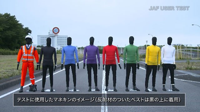 昼に撮影した対象のマネキンと各種服装