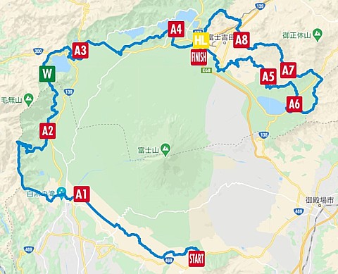 ウルトラトレイル・マウントフジ2021 コースマップ