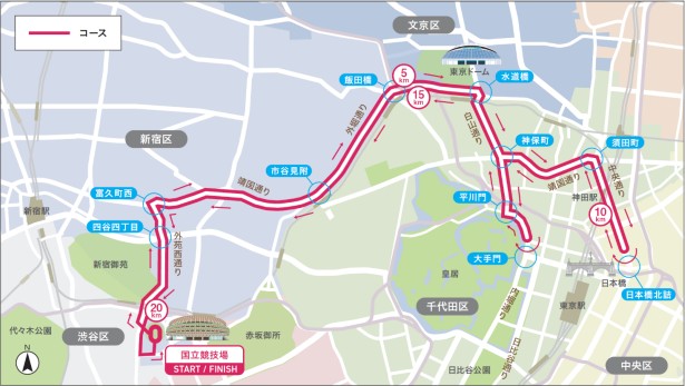 東京レガシーハーフマラソン 2022 コース図
