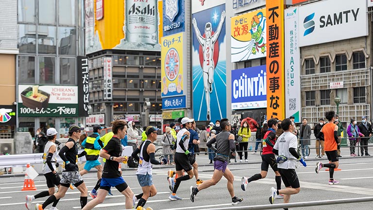 大阪マラソン 道頓堀近辺の画像