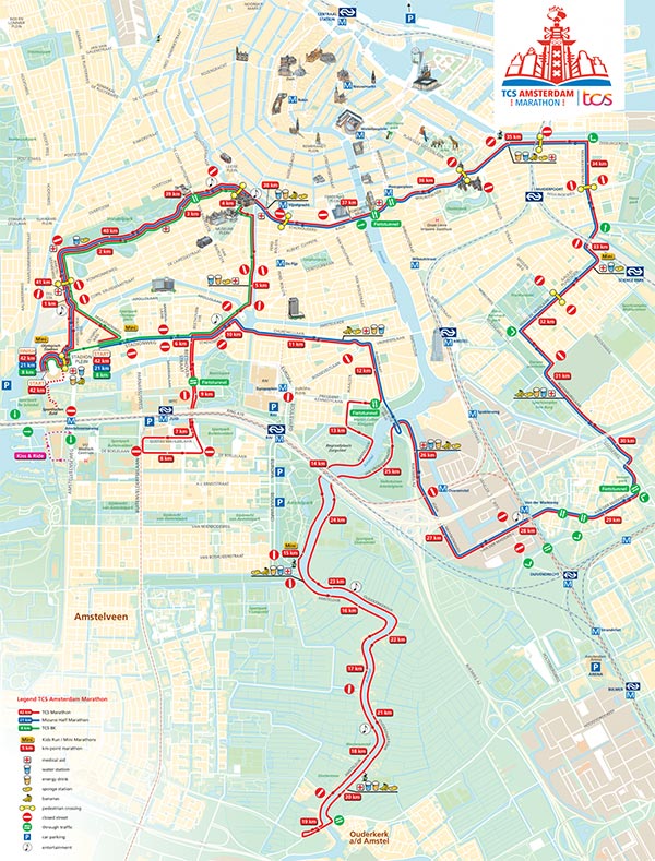 アムステルダムマラソン2023 コースマップ