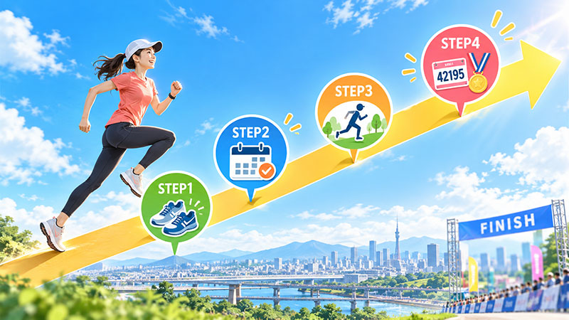 ランナーがステップアップしていくイメージ画像