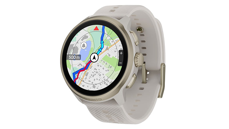 地図とルートを表示するSuunto Run 2のナビゲーション画面