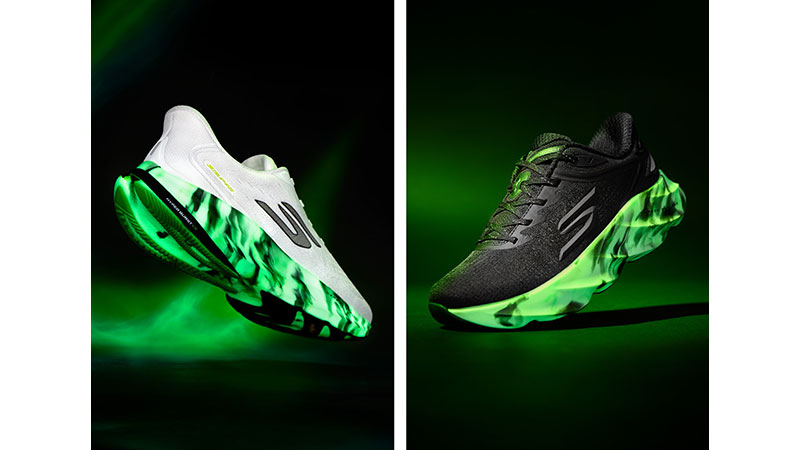 SKECHERS AERO Glow in the Dark シリーズのエアロ スパークとエアロ バースト