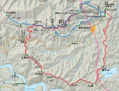 KEIO×YAMASTAスタンプラリー 高尾山 チェックインコースマップ
