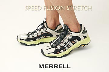 メレルがデザインとパフォーマンス性をもつ水陸両用トレイルシューズ「SPEED FUSION STRETCH」を 3月8日より限定店舗で発売